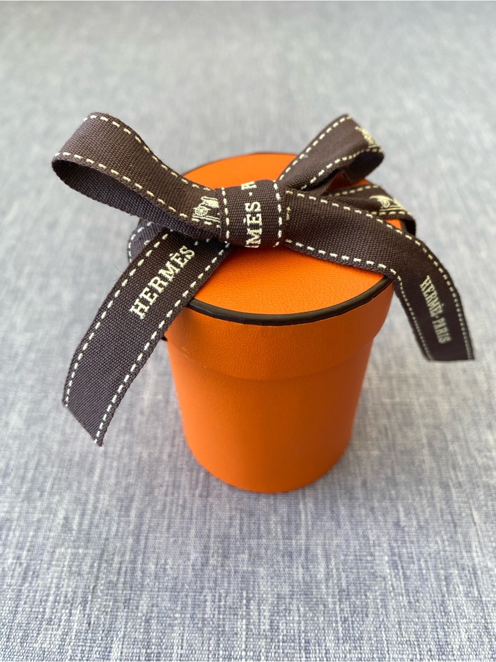 Authentic Hermès | Orange Gift Box With Ribbon | Gift Decoration